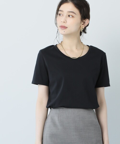 UNTITLED（アンタイトル）の「【抗菌防臭】クリーンフィール カットソー（Tシャツ/カットソー・レディース・ブラック/オフホワイト・44/48/01/02/03/04）」の2枚目の写真