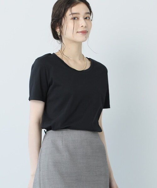 UNTITLED（アンタイトル）の「【抗菌防臭】クリーンフィール カットソー（Tシャツ/カットソー・レディース・ブラック/オフホワイト・44/48/01/02/03/04）」の15枚目の写真