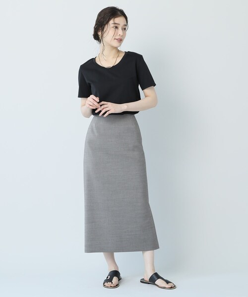 UNTITLED（アンタイトル）の「【抗菌防臭】クリーンフィール カットソー（Tシャツ/カットソー・レディース・ブラック/オフホワイト・44/48/01/02/03/04）」の18枚目の写真