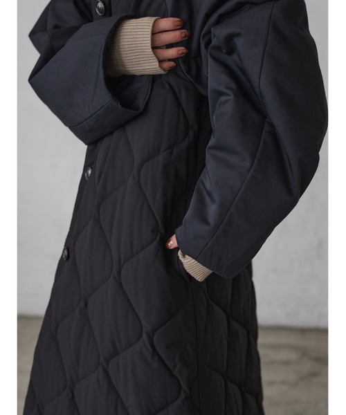 rem closet（レムクローゼット）の「異素材中綿キルティングコート（その他アウター・レディース・ブラック/ベージュ・FREE）」の20枚目の写真
