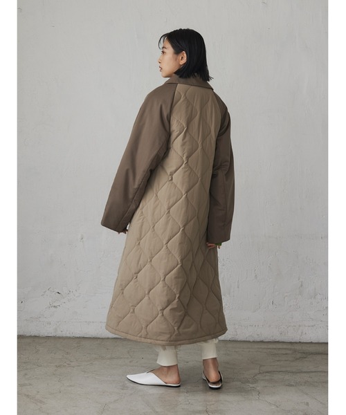 rem closet（レムクローゼット）の「異素材中綿キルティングコート（その他アウター・レディース・ブラック/ベージュ・FREE）」の22枚目の写真