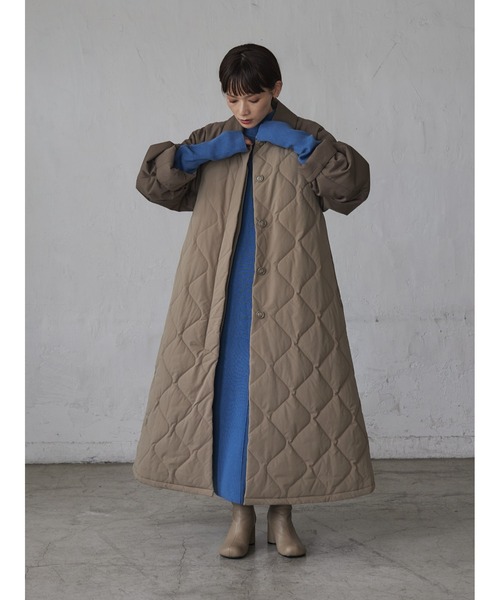 rem closet（レムクローゼット）の「異素材中綿キルティングコート（その他アウター・レディース・ブラック/ベージュ・FREE）」の21枚目の写真