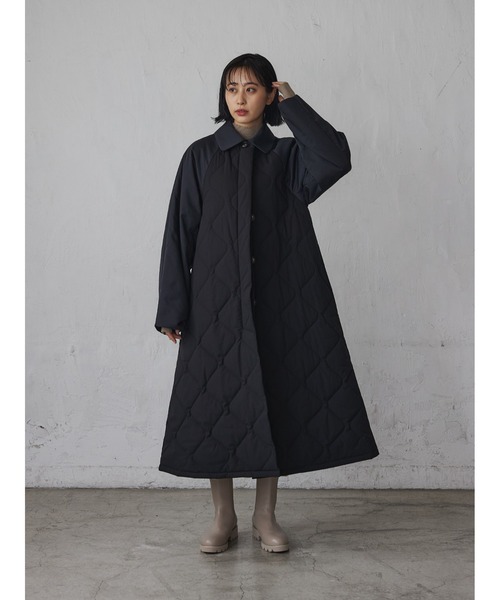 rem closet（レムクローゼット）の「異素材中綿キルティングコート（その他アウター・レディース・ブラック/ベージュ・FREE）」の15枚目の写真
