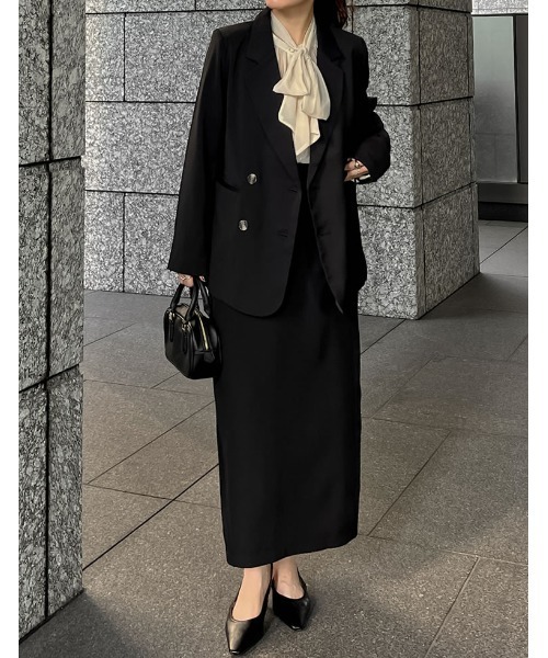 Re:EDIT（リエディ）の「[累計販売枚数1.5万枚突破][入卒式 セレモニー][新色追加][低身長/高身長サイズ有][洗濯機で洗える]カットツイル切り替えナロースカート（スカート・レディース・モカ/アイボリー/ダークブラウン/オレンジ/パープル/ブラック/ライトピンク/ネイビー/オフホワイト/チャコールグレー・MEDIUM/LARGE/SHORT/TALL）」の17枚目の写真