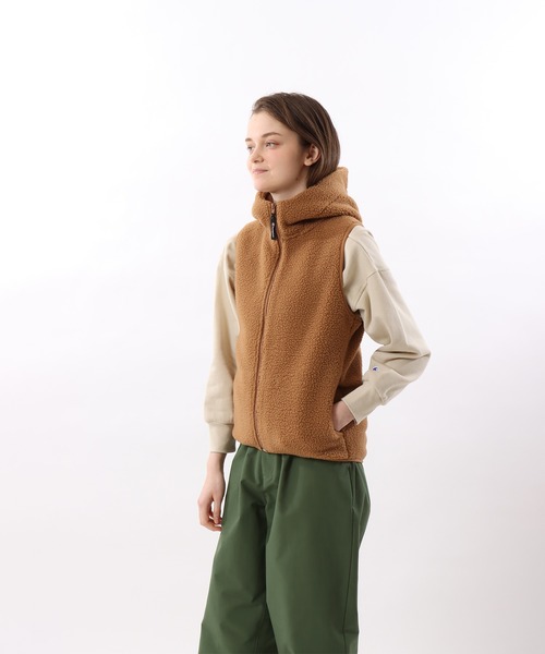 Champion（チャンピオン）の「【Champion/チャンピオン】レディース ジップフーデッドベスト（ベスト・レディース・オフホワイト/ブラック/ブラウン・LARGE/MEDIUM）」の22枚目の写真