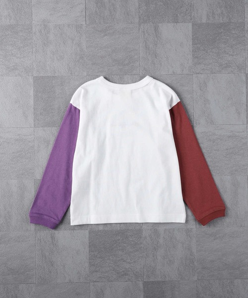 Champion（チャンピオン）の「【Champion】袖配色ロンＴ（Tシャツ/カットソー・キッズ・グレー/ホワイト・140/105/130/120）」の7枚目の写真