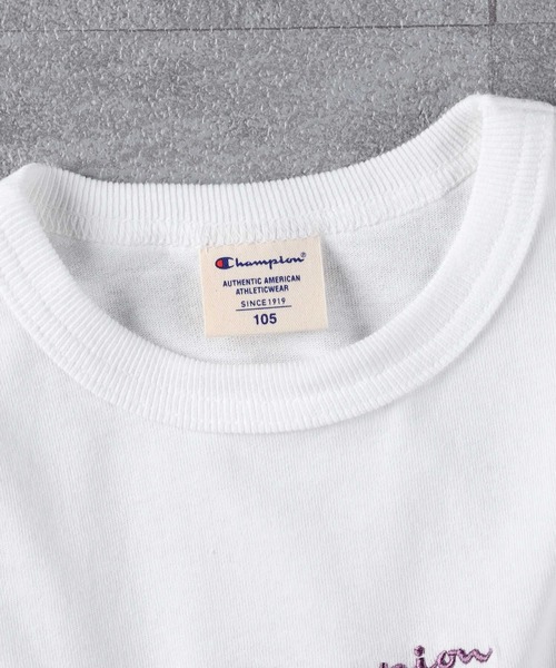 Champion（チャンピオン）の「【Champion】袖配色ロンＴ（Tシャツ/カットソー・キッズ・グレー/ホワイト・140/105/130/120）」の9枚目の写真