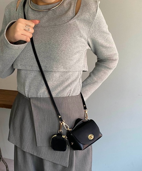 CAPRICIEUX LE'MAGE（カプリシューレマージュ）の「アクセケースSETミニショルダーバッグ（ショルダーバッグ・レディース・ブラック/ベージュ/アイボリー・FREE）」の2枚目の写真