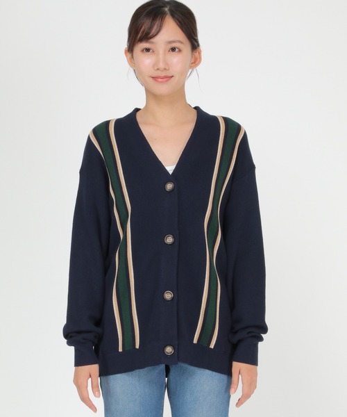 LBC（エルビーシー）の「配色ラインVネックカーディガン（カーディガン/ボレロ・レディース・ネイビー/ベージュ・M）」の12枚目の写真