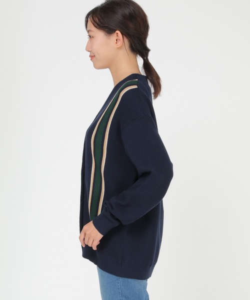 LBC（エルビーシー）の「配色ラインVネックカーディガン（カーディガン/ボレロ・レディース・ネイビー/ベージュ・M）」の10枚目の写真