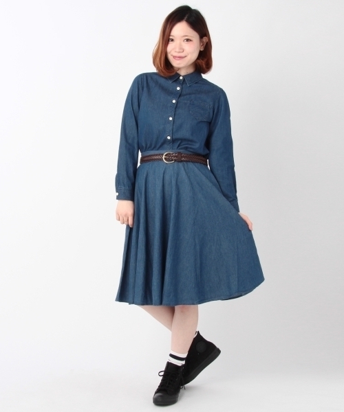 THE EMPORIUM（ジエンポリアム）の「タイプライターフレアミディスカート（スカート・レディース・イエロー/ブルー/ホワイト/ブルー系1・40/38）」の8枚目の写真