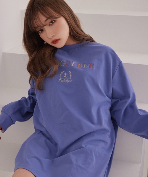 ANDGEEBEE(アンジービー)の「UNISEX クラシックロゴロンT(Tシャツ/カットソー・レディース・パープル/チャコールグレー・X-LARGE)」の1枚目の写真