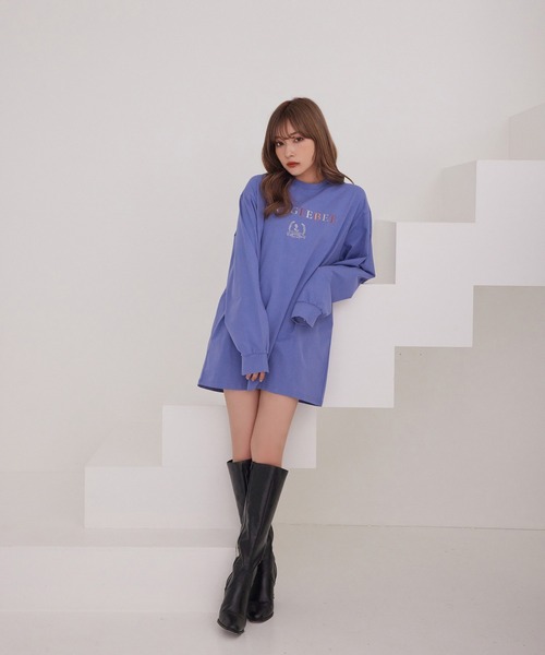 ANDGEEBEE(アンジービー)の「UNISEX クラシックロゴロンT(Tシャツ/カットソー・レディース・パープル/チャコールグレー・X-LARGE)」の8枚目の写真