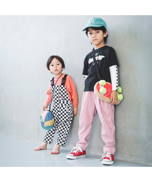 BREEZE（ブリーズ）の「2色2柄サロペット（サロペット/オーバーオール・キッズ・チェック/ベージュ・110/90/100/120）」の10枚目の写真