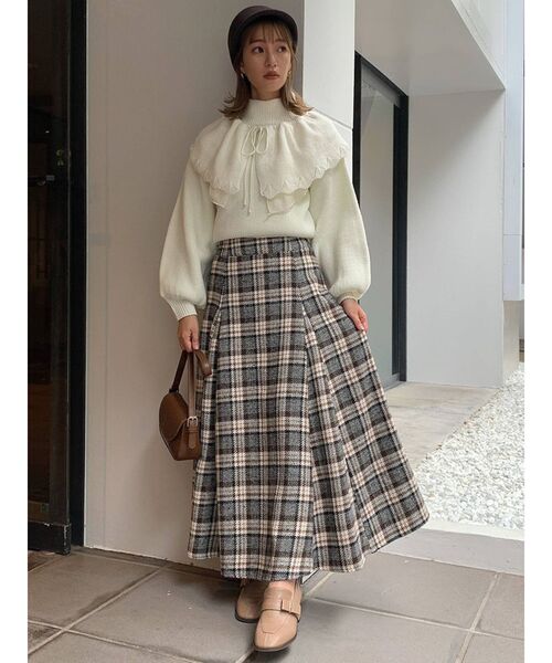 dazzlin（ダズリン）の「2WAYケープカラーニットトップス（ニット/セーター・レディース・グレー/オフホワイト/チャコールグレー・FREE）」の22枚目の写真