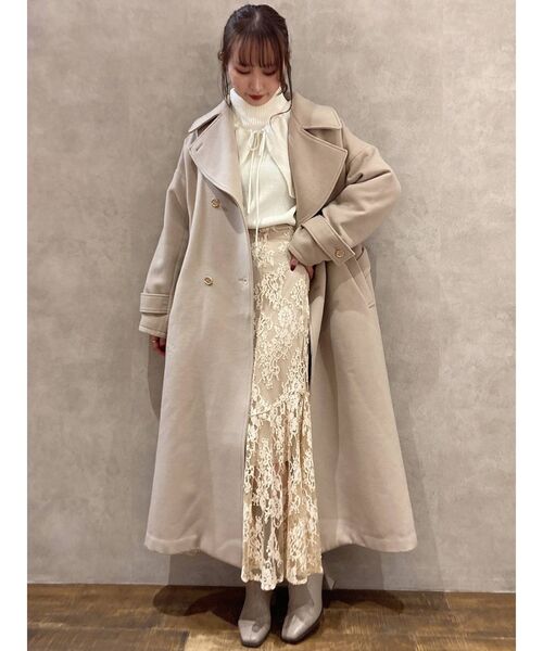 dazzlin（ダズリン）の「2WAYケープカラーニットトップス（ニット/セーター・レディース・グレー/オフホワイト/チャコールグレー・FREE）」の14枚目の写真