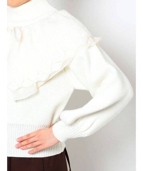 dazzlin（ダズリン）の「2WAYケープカラーニットトップス（ニット/セーター・レディース・グレー/オフホワイト/チャコールグレー・FREE）」の12枚目の写真