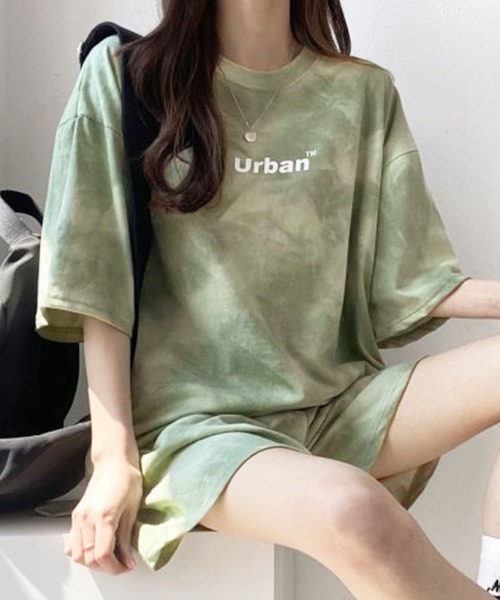 PRIVATE  BEACH（プライベートビーチ）の「2点セットルームウェア タイダイTシャツ＆ショートパンツ（ルームウェア/パジャマ・レディース・パープル/グレー/グリーン・M/L）」の16枚目の写真