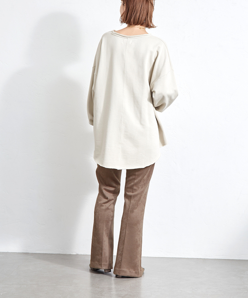 B.C STOCK（ベーセーストック）の「ヌバックスエード調スリットパンツ（スラックス・レディース・ブラック/ブラウン/ブルー系その他・36/38）」の9枚目の写真