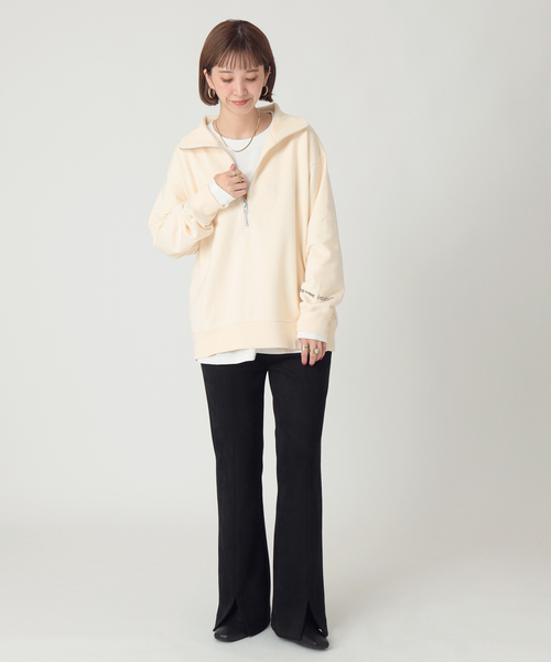 B.C STOCK（ベーセーストック）の「ヌバックスエード調スリットパンツ（スラックス・レディース・ブラック/ブラウン/ブルー系その他・36/38）」の14枚目の写真