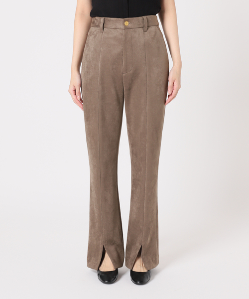 B.C STOCK（ベーセーストック）の「ヌバックスエード調スリットパンツ（スラックス・レディース・ブラック/ブラウン/ブルー系その他・36/38）」の12枚目の写真