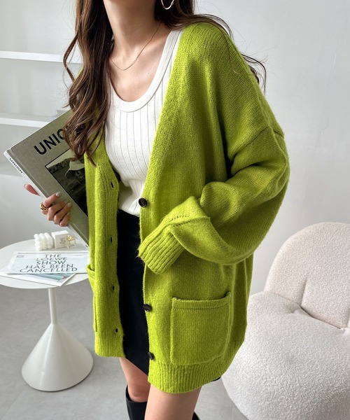 andme（アンドミー）の「モヘアタッチオーバーサイズ長袖ニット