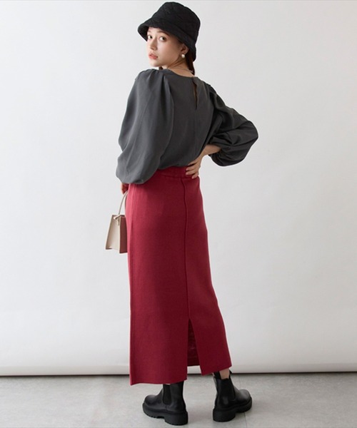 STYLEBLOCK（スタイルブロック）の「2WAYミラノリブニットスカート（スカート・レディース・ブラック/グレイッシュベージュ/ピンク系その他/アイボリー/ダークグリーン・FREE）」の14枚目の写真