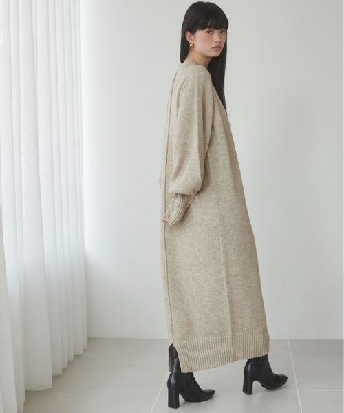 ANGIE（アンジー）の「フィンガーホール マキシニットワンピース（ワンピース・レディース・アイボリー/ベージュ/杢グレー/ブラック/キナリ・FREE）」の12枚目の写真