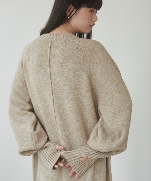 ANGIE（アンジー）の「フィンガーホール マキシニットワンピース（ワンピース・レディース・アイボリー/ベージュ/杢グレー/ブラック/キナリ・FREE）」の15枚目の写真