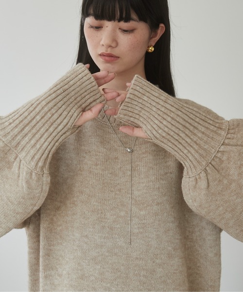 ANGIE（アンジー）の「フィンガーホール マキシニットワンピース（ワンピース・レディース・アイボリー/ベージュ/杢グレー/ブラック/キナリ・FREE）」の16枚目の写真