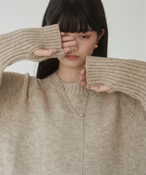 ANGIE（アンジー）の「フィンガーホール マキシニットワンピース（ワンピース・レディース・アイボリー/ベージュ/杢グレー/ブラック/キナリ・FREE）」の17枚目の写真