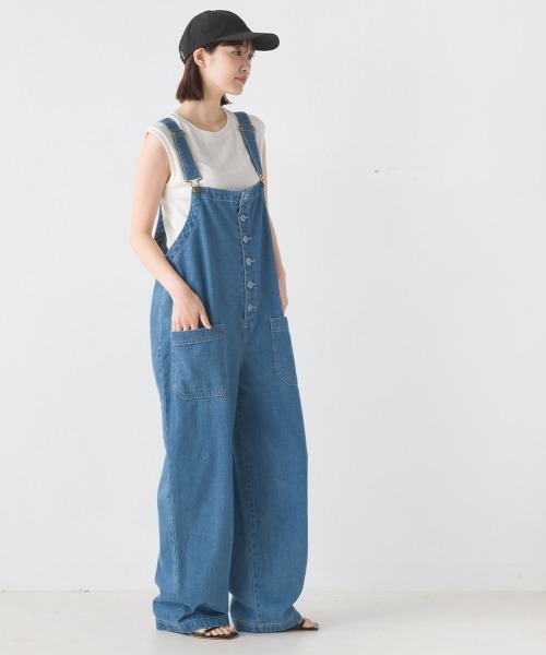 OMNES（オムネス）の「ダンプサロペット（サロペット/オーバーオール・レディース・ブラック/ベージュ/ネイビー/アイボリー/キナリ/カーキ/インディゴブルー/ブルー・FREE）」の7枚目の写真
