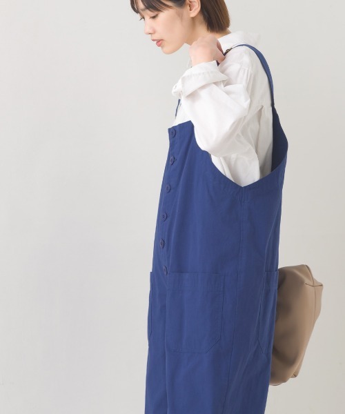OMNES（オムネス）の「ダンプサロペット（サロペット/オーバーオール・レディース・ブラック/ベージュ/ネイビー/アイボリー/キナリ/カーキ/インディゴブルー/ブルー・FREE）」の12枚目の写真