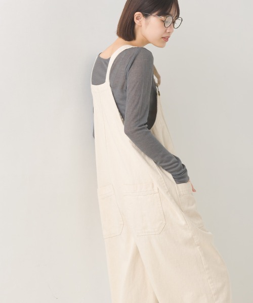OMNES（オムネス）の「ダンプサロペット（サロペット/オーバーオール・レディース・ブラック/ベージュ/ネイビー/アイボリー/キナリ/カーキ/インディゴブルー/ブルー・FREE）」の15枚目の写真