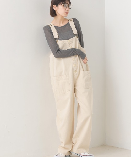 OMNES（オムネス）の「ダンプサロペット（サロペット/オーバーオール・レディース・ブラック/ベージュ/ネイビー/アイボリー/キナリ/カーキ/インディゴブルー/ブルー・FREE）」の17枚目の写真