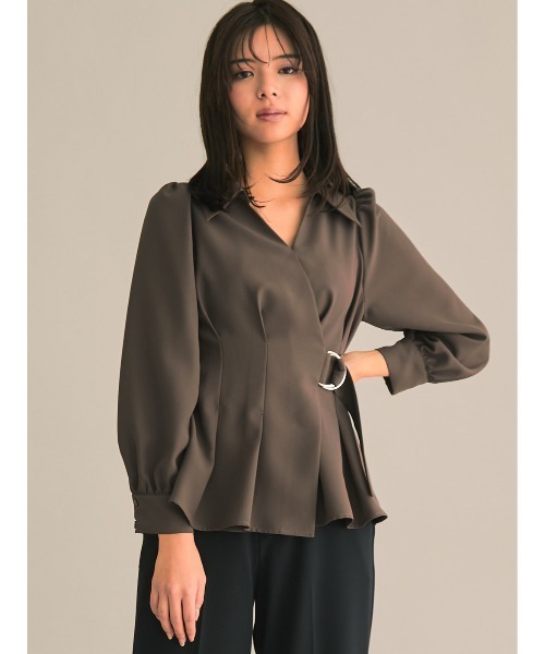 TONAL（トーナル）の「カシュクールウエストベルトブラウス（シャツ  