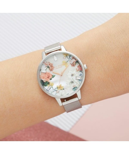 「OLIVIA BURTON/オリビアバートン」スパークルフローラル デミ 34mm 腕時計