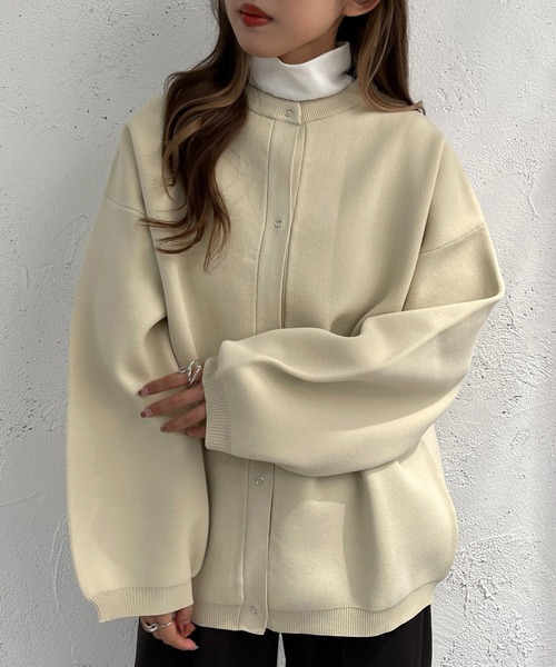 apres jour mignon(アプレジュールミニョン)の「スポンディッシュカーディガン【ZOZOTOWN限定アイテム】(カーディガン/ボレロ・レディース・ブラック/アイボリー/グリーン/マスタード・X-LARGE/フリー)」の6枚目の写真