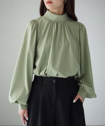 【cheriella】WEB限定シルケットコットンハイネックギャザーカットソー