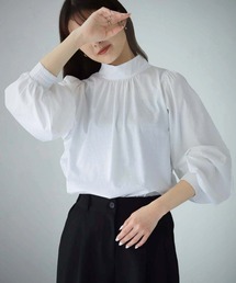 【cheriella】WEB限定シルケットコットンハイネックギャザーカットソー