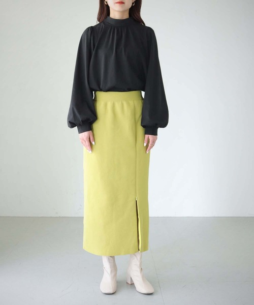 cheriella(シェリエラ)の「【cheriella】WEB限定シルケットコットンハイネックギャザーカットソー(Tシャツ/カットソー・レディース・ライトカーキ/ブラック/オフホワイト・M)」の20枚目の写真