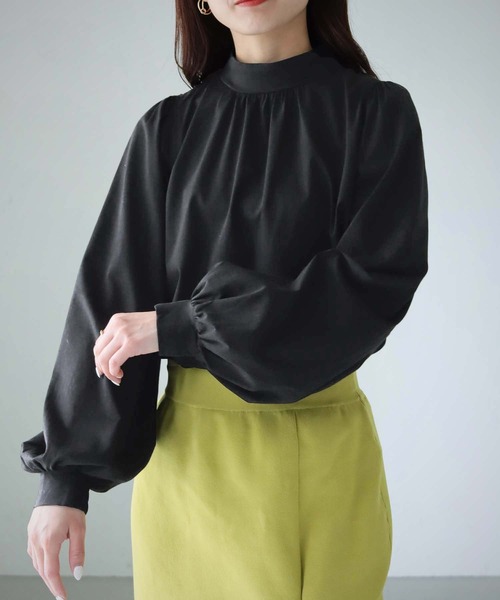cheriella】WEB限定シルケットコットンハイネックギャザー