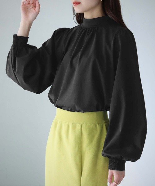 cheriella(シェリエラ)の「【cheriella】WEB限定シルケットコットンハイネックギャザーカットソー(Tシャツ/カットソー・レディース・ライトカーキ/ブラック/オフホワイト・M)」の17枚目の写真