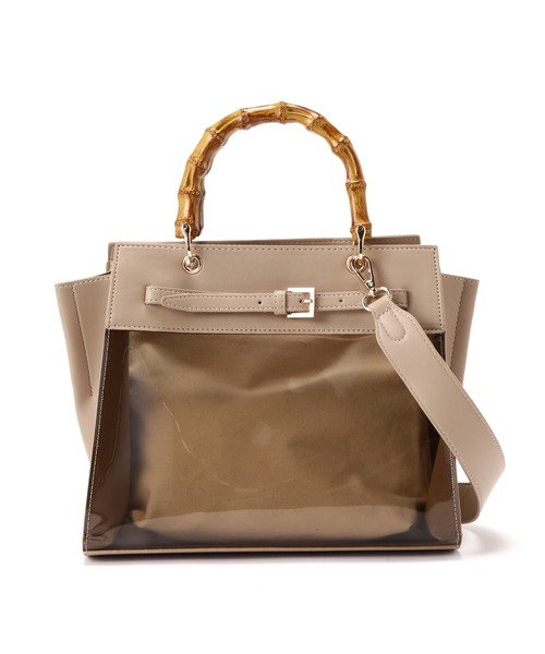 FREE'S MART（フリーズマート）の「◆マテリアルMIXバッグ（ショルダーバッグ・レディース・ブラック系その他/ホワイト/グレー・ﾌﾘ-）」の3枚目の写真