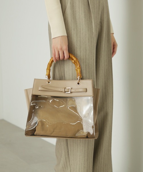 FREE'S MART（フリーズマート）の「◆マテリアルMIXバッグ（ショルダーバッグ・レディース・ブラック系その他/ホワイト/グレー・ﾌﾘ-）」の21枚目の写真