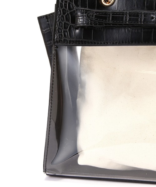 FREE'S MART（フリーズマート）の「◆マテリアルMIXバッグ（ショルダーバッグ・レディース・ブラック系その他/ホワイト/グレー・ﾌﾘ-）」の10枚目の写真