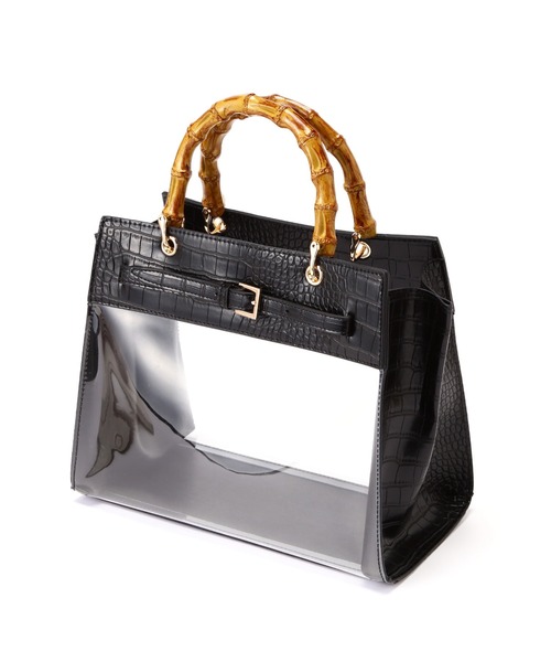 FREE'S MART（フリーズマート）の「◆マテリアルMIXバッグ（ショルダーバッグ・レディース・ブラック系その他/ホワイト/グレー・ﾌﾘ-）」の8枚目の写真