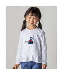 BeBe | BeBe/スムース パリジェンヌ プリント 裾 フリル Tシャツ (80~150cm)(Tシャツ/カットソー)