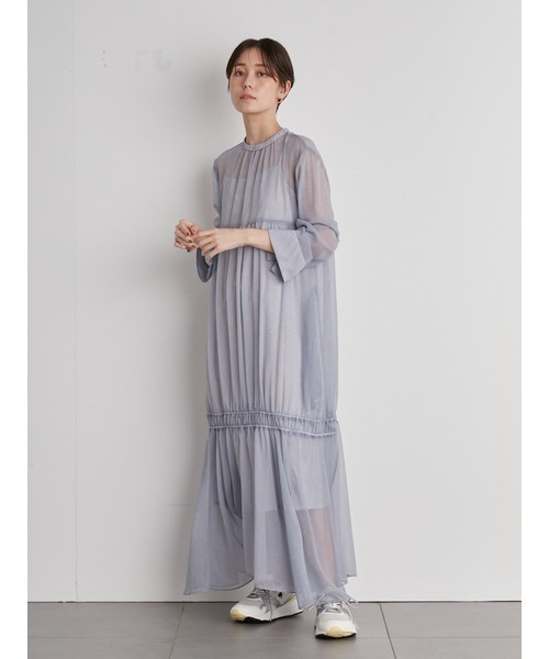 emmi(エミ)の「【emmi atelier】プリントティアードワンピース(ワンピース・レディース・ライトブルー/ネイビー/イエロー・0/1)」の11枚目の写真
