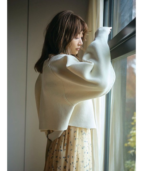 emmi(エミ)の「【emmi atelier】プリントティアードワンピース(ワンピース・レディース・ライトブルー/ネイビー/イエロー・0/1)」の5枚目の写真